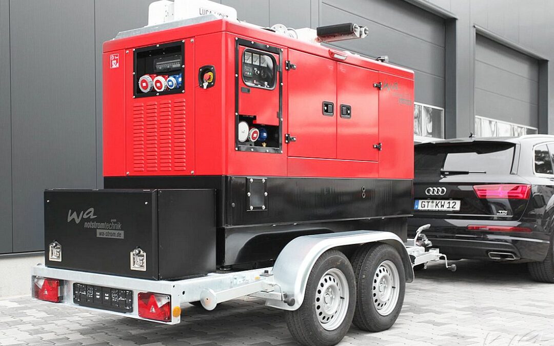 FwA Mobiler Lichtmastanhänger (LiMa) mit Dachroboter und Netzersatzanlage NEA für IT und TN Netz