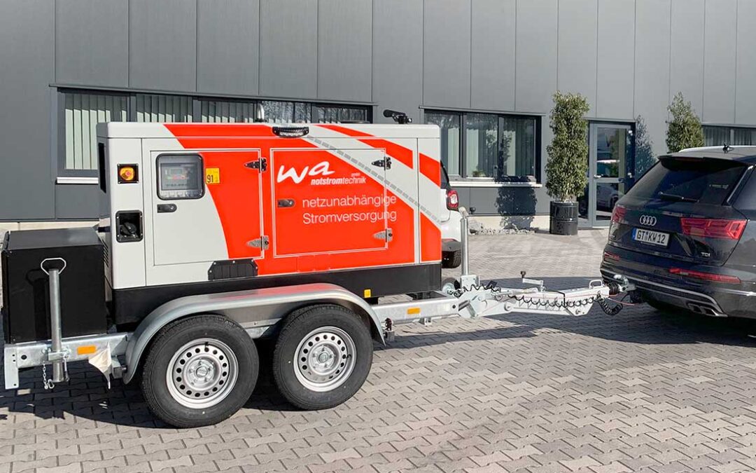 Kompaktaggregat 45 kVA mobil zur Ersatzstromversorgung bei Stromausfall