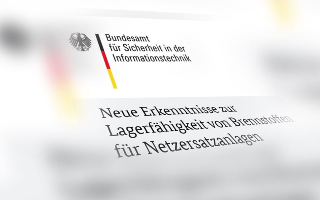 Bundesamt BSI Erkenntnisse zur Lagerfähigkeit für Netzersatzanlagen