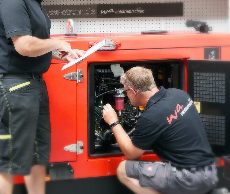 Endkontolle vor der Auslieferung einer NEA Netzersatzanlage