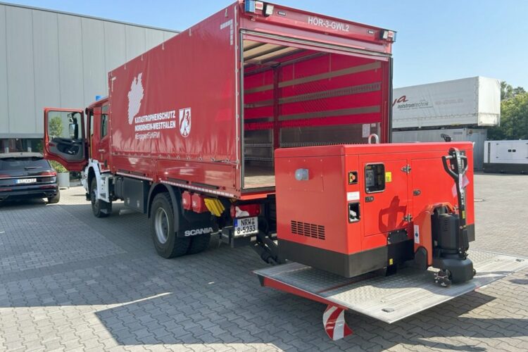 Abholung einer Notstromanlage für den Kat Schutz NRW im Werk Verl