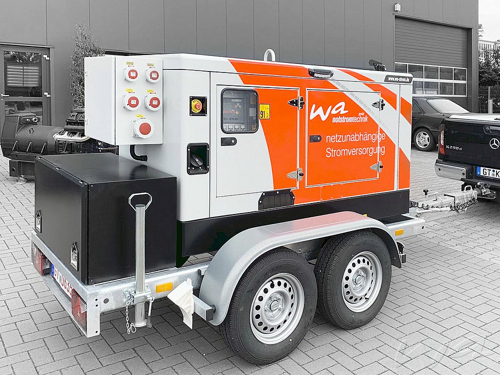 Mobiles 45 kVA Kompaktaggregat zur Ersatzstromversorgung zur netzunabhängigen Stromversorgung